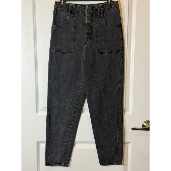 Forever 21 Denim - Forever 21 Women High Waisted Button Fly Washed Black Denim Jeans Size 27